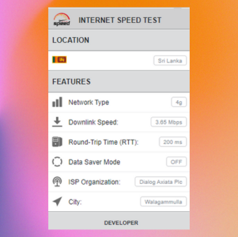 Internet speed test Chrome extension